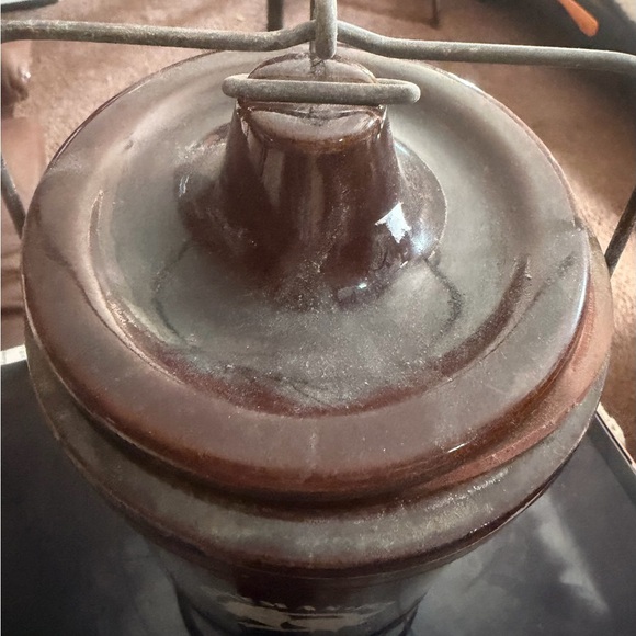 Brown Ceramic Cheese Crock Jar - Brown - Picture 3 of 6